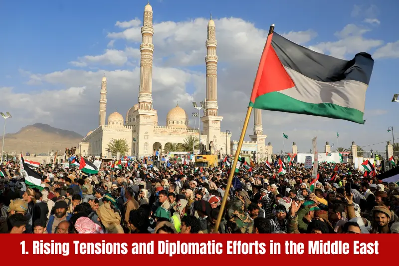 1. rising tensions and diplomatic efforts in the middle east